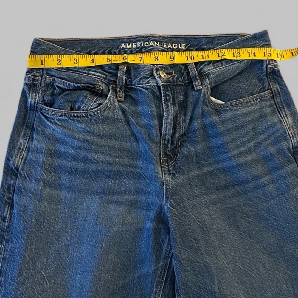 American Eagle Extra Long 90's Straight Dark Wash Jeans - Picture 4 of 6